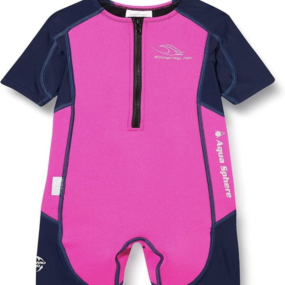 Aqua Sphere Stingray HP Youth Wetsuit Short Sleeve - Pink/Navy Blue - Size 4
